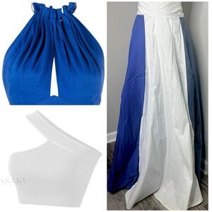 CUSTOM MADE COLORBLOCK MAXI SKIRT W/ SLIT- PRELOVED